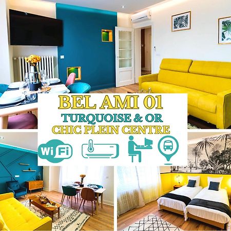 Bel Ami 01 - Turquoise & Or - Moderne Chic - Centre Ville - Acces Jardin - Clim - Wifi - Parking - Localisation Ideale Schiltigheim Esterno foto