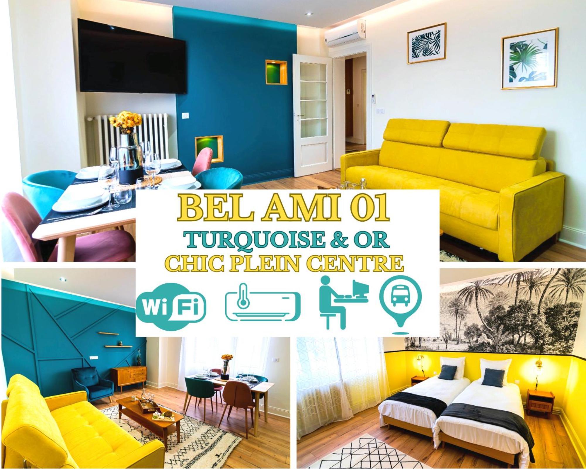 Bel Ami 01 - Turquoise & Or - Moderne Chic - Centre Ville - Acces Jardin - Clim - Wifi - Parking - Localisation Ideale Schiltigheim Esterno foto